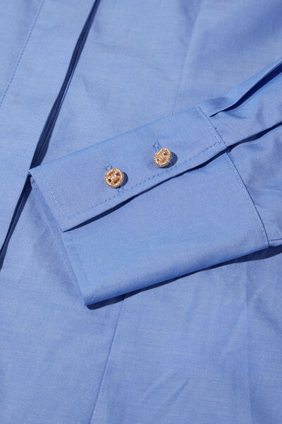W Collection BLUE BUTTON DETAIL SHIRT