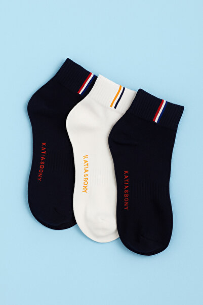 BONY SOCKS Șosete unisex Golf 3 piese, albastru închis/albastru închis/alb