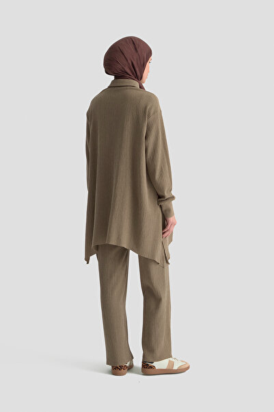 Armine Viscose Fabric Asymmetrical Cut Button Closure Pants Suit