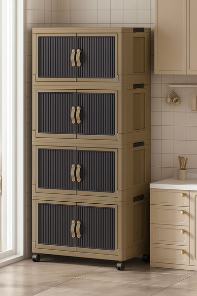 Myplas Fold&Go Çok Amaçlı Portatif 4 Katlı Tekerlekli Dolap