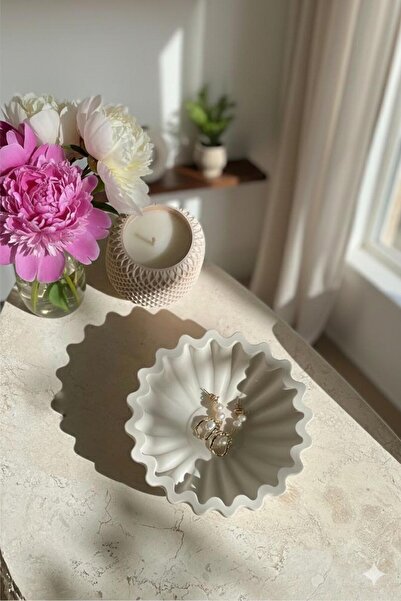 MUMELLA Dekoratif Pinterest Tarzı Kıvrımlı Kase , Obje Dekoratif Tabak 13 cm