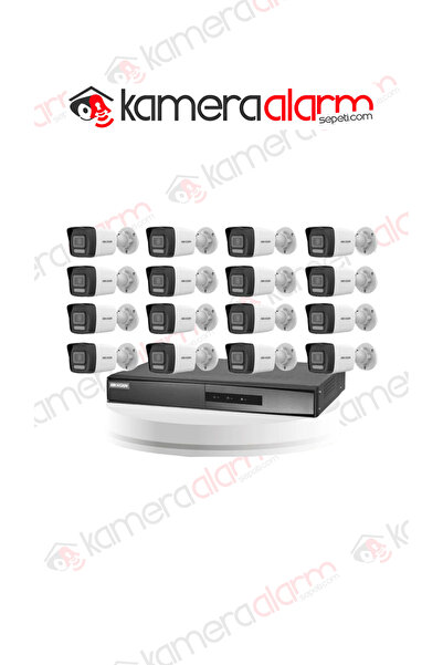 Hikvision 16 Kameralı 4 Mp Hybrid Light İp Güvenlik Kamera Seti DS-2CD1043G2-LIUF (Dahili Mikrofonlu