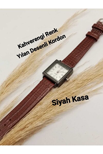 LA BOSS Minimal Oval Vintage Brown Color Snake Pattern Cord Women Wrist Watch...