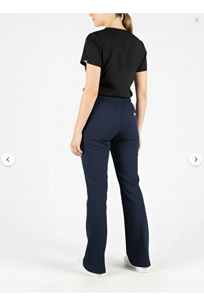 Class Üniforma Μονόχρωμο Ναυτικό Μπλε ελαστικό ύφασμα καμπάνα Παντελόνι Φόρμα Νοσοκόμας Γιατρού