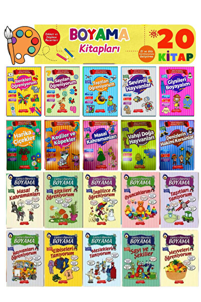 GÖNÜL YAYINCILIK Gönül Boyama Kitabı Seti 20 Kitap