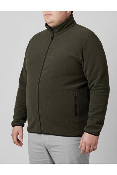 balkonda Men's Sweatshirt Fleece Zippered Collar Oversized Large Fit Wide Size