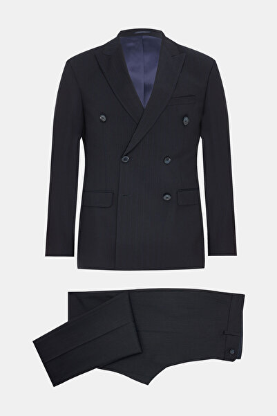 W Collection Dark Blue Buttoned Suit