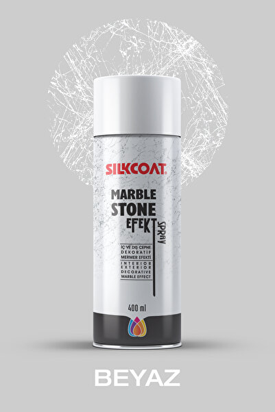 Silkcoat Marble Stone Efekt - Sprey Mermer Efekti - Beyaz - 200 Ml