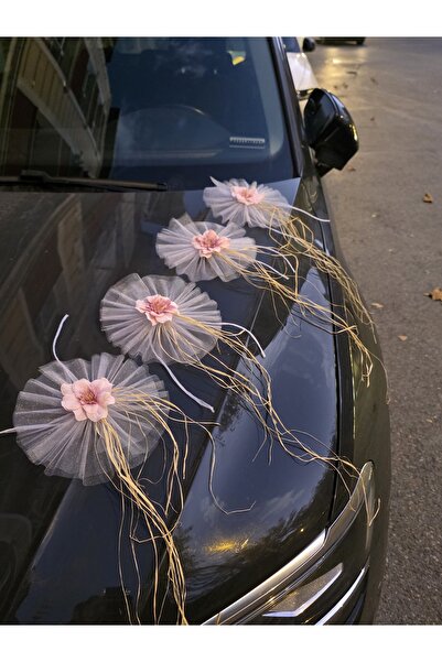 Bonicce 10 Adet Çiçekli Düğün Arabası Süsü Gelin Arabası Konvoy Süsü Bohça Sü...