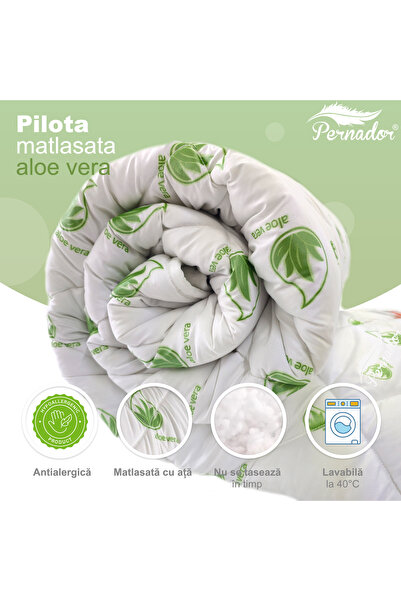 Pernador Pilota de iarnă Aloe Vera, umplutură 400 g/m², matlasată, călduroasa, lavabila, 140cm x 200cm