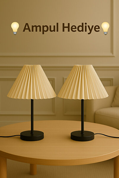 EvLight 2-Piece Maison Pleated Black Lampshade