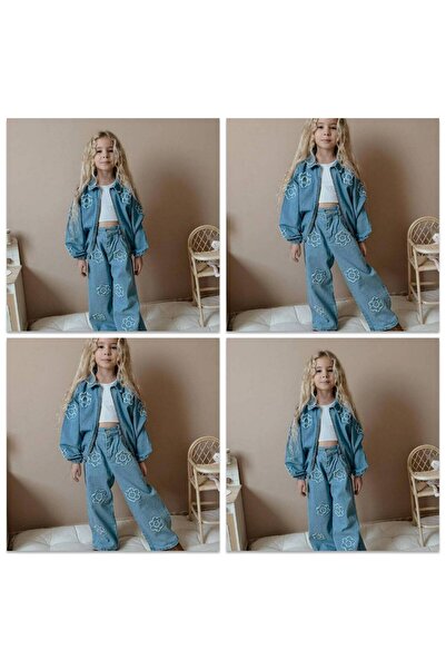 Jolly Kids Set de blugi pentru fetiță, cu jachetă și pantaloni