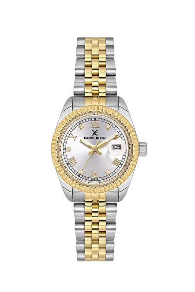Daniel Klein ساعة يد نسائية صغيرة باللون الأصفر والفضي