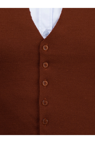 Çizgi Triko Ανδρική Μπλούζα Σπορ / Κλασική Πλεκτή Αμάνικη Γιλέκα Κανονική Γραμμή