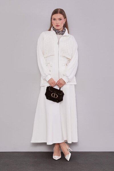 Levidor Ecru Belted Skirt Set