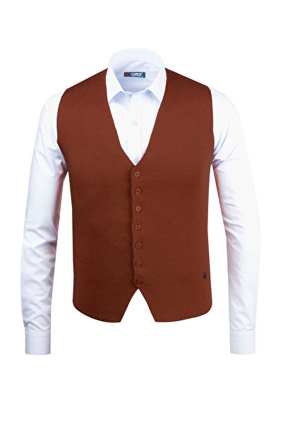 Çizgi Triko Ανδρική Μπλούζα Σπορ / Κλασική Πλεκτή Αμάνικη Γιλέκα Κανονική Γραμμή