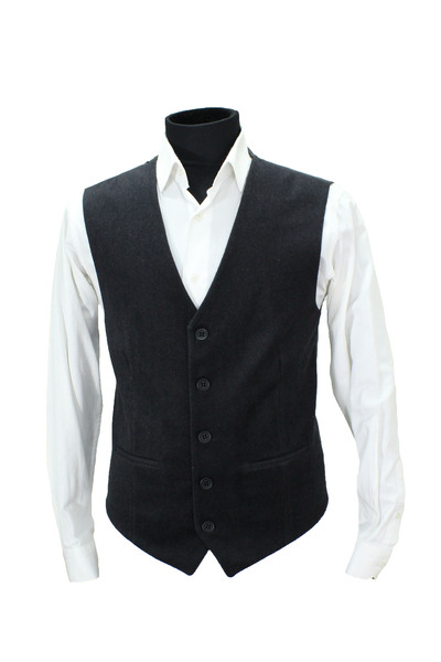 MENTOR REGALO Men's Vest V-Neck Smoked Gray Thick Fabric 50587