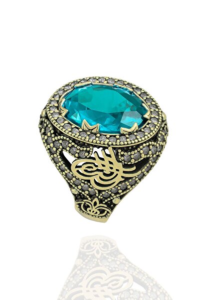 Beyisa Sultani Serisi Akuamarin Taşlı Otantik 925 Ayar Gümüş Kadın Yüzük