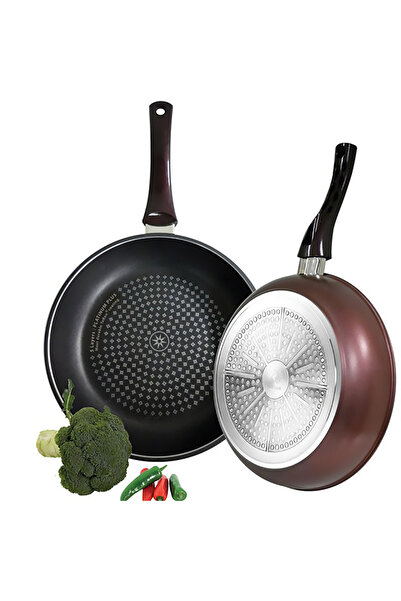 ZEBRA THAILAND ZEBRA Teflon Pan, Sturdy, with Triple Steel Base, 24 cm, Korean (for all stoves)