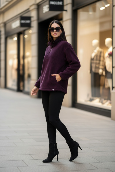 Scorp Hanorac casual de pluș pentru femei - Cheer Purple