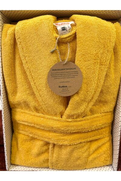 Özdilek Μπουρνούζι με γιακά σάλι από 100% βαμβάκι, χρυσό