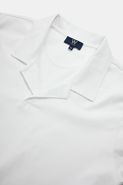 W Collection WHITE POLO NECK T-SHIRT