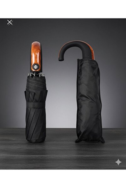 Genel Markalar UV Korumalı 10 Telli Otomatik Şemsiye – Rüzgar Dayanıklı, Ahşa...