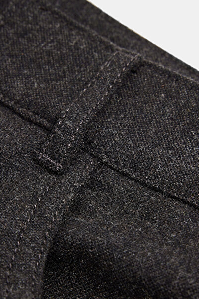 W Collection Brown Pipe Leg Wool Polyamide Sports Pants