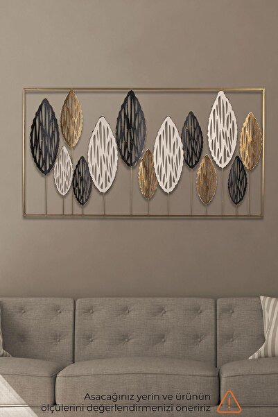 Doreline Dekorenzo Leafes Gold Metal Duvar Dekoru - Lüks Salonlar İçin Altın Yaprak Desenli Pano