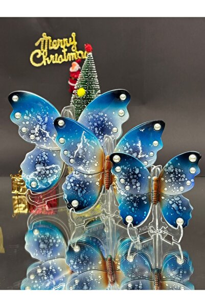 KirLiNova Mavi El Yapımı Kelebek Biblo Dekoratif