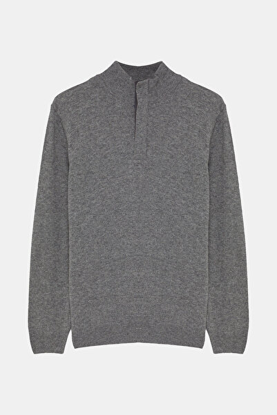 W Collection Gray Half Fisherman Zipper Knitwear