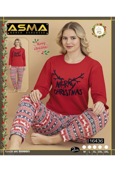 asma Women's Pajama Set - Long Sleeve Top and Long Pants,