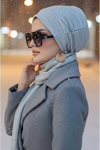 Aişe tesettür Gray Melange Hijab Beanie