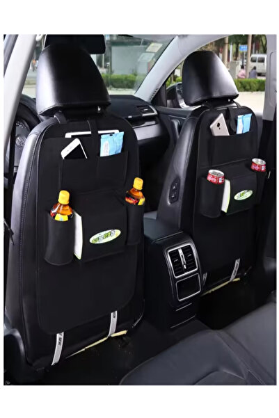 OEM Organizator auto multifuncțional pentru bancheta din spate – din fetru, suporturi pentru tabletă și băuturi, buzunare multiple, negru