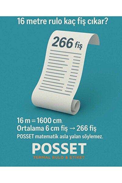POSSET 56*16 Termal Pos Rulosu 1 Paket (10'lu)