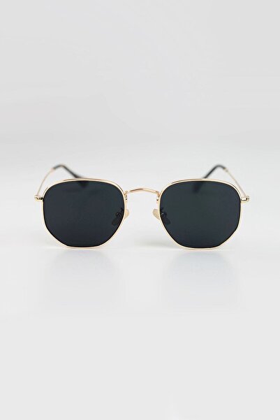Kapin Hexagon Sunglasses - Black Glass