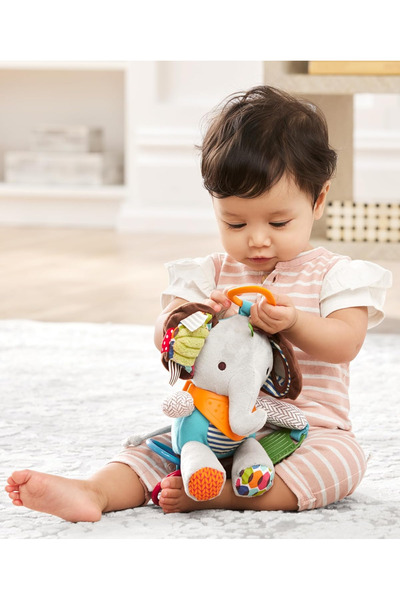 TEONA CONCEPT Elefant din plus interactiv, educativ, cu texturi senzoriale pentru bebelusi