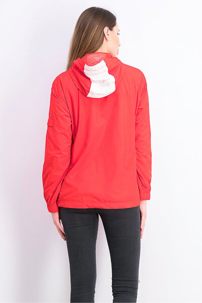 Tommy Jeans Women Brand Logo Windbreaker Jacket, Red