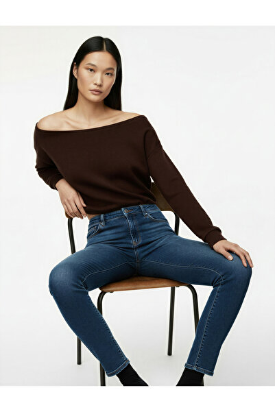 Koton Tricou cu mânecă lungă și guler asimetric cu croială confortabilă