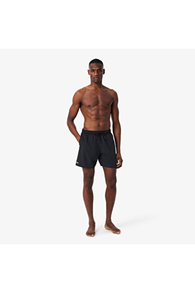 Lacoste شورت سباحة متوسط الطول أحادي اللون - MH9088-00-964