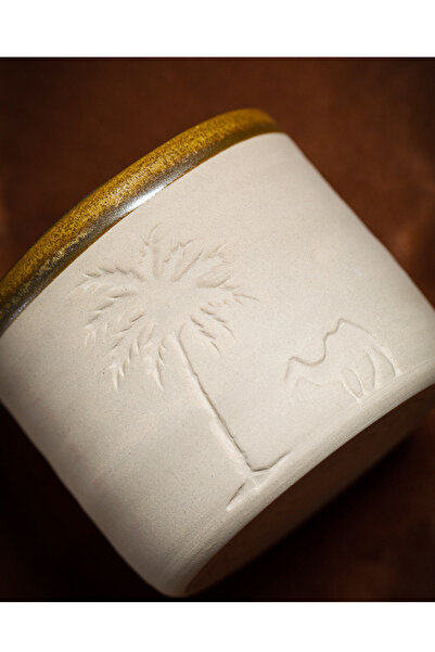 KB Generic Pottery coffee mug, Palm trees and camels, Arabica coffee cup, 120ml, 1pc