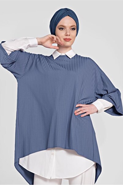 Alvina 4449 Model Double Tunic with Back Slit