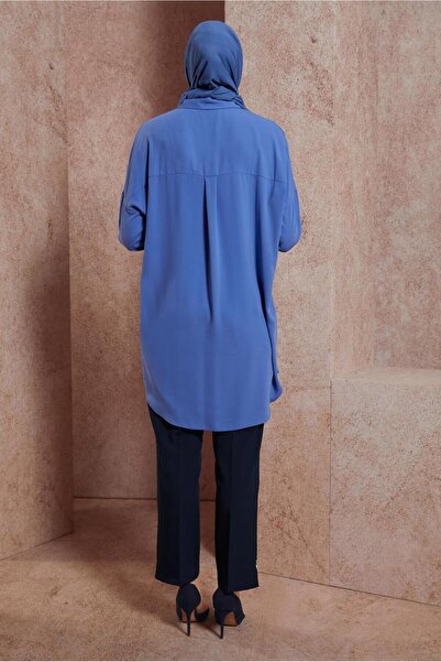 Alvina Shirt Collar Tunic - Sequin Detailed 44569