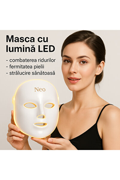 NEO GermaNova 7-Color LED Facial Mask, Anti-Wrinkle & Anti-Acne, Wireless, White