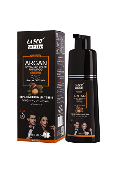 LASER WHITE ليزر وايت شامبو أرجان صبغة بني غامق 200 مل