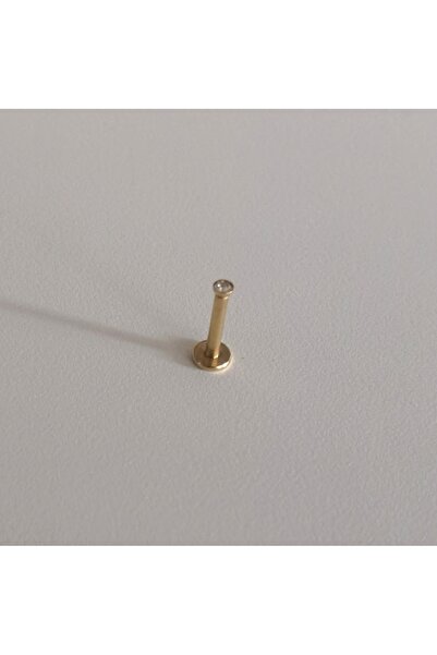 Bylin Takı Cerrahi Çelik Küçük Taşlı Duduak Piercing/Taş çapı 2mm/1 adet