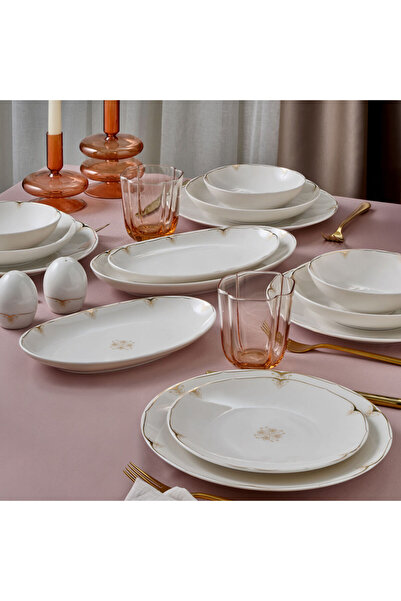 Güral Porselen GÜRAL PORSELEN Camelia 54 Parça 12 Kişilik Yemek Takımı 6710