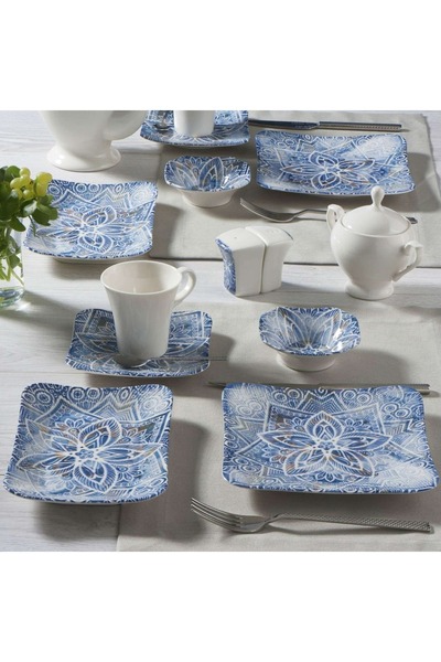 Güral Porselen Güral Spinoza 36 Parça 6 Kişilik Kare Bone Kahvaltı Takımı - 1006