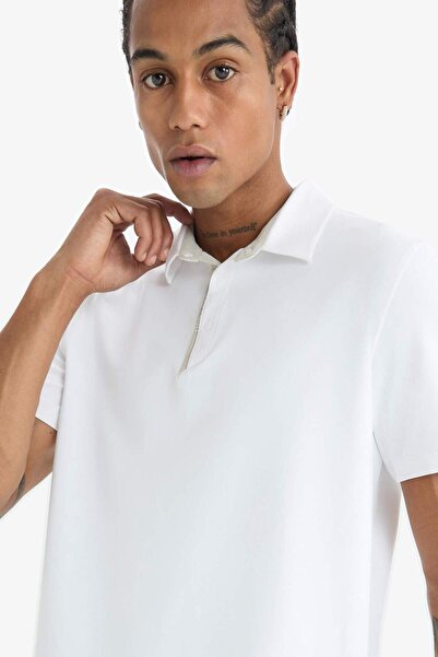 DeFacto DeFactoFit Stretchy Fabric Standard Fit Polo Collar Sportsman κοντομάνικο μπλουζάκι D9240AX25SP