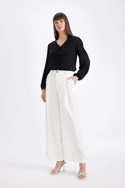 DeFacto Apache Collar Long Sleeve Basic Shirt - Regular Fit D1074Ax25Sp